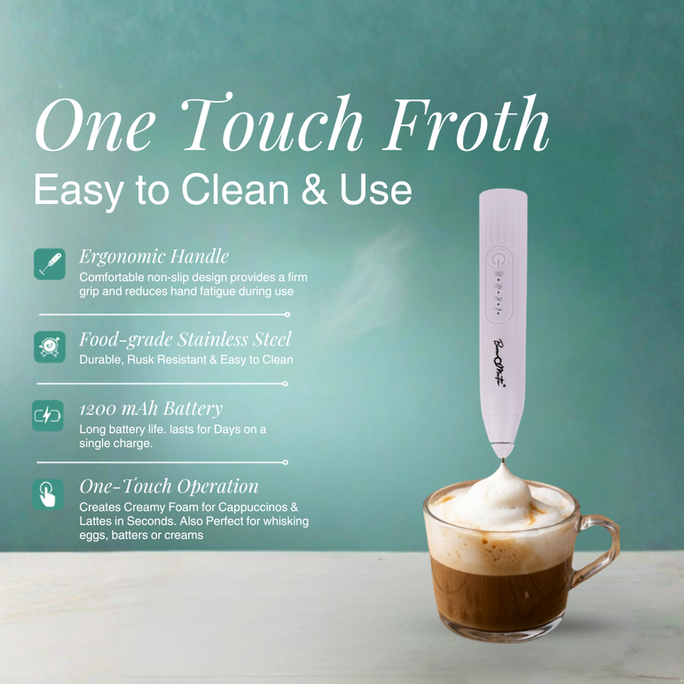 Beveromatic Milk Frother & Egg Beater (White)