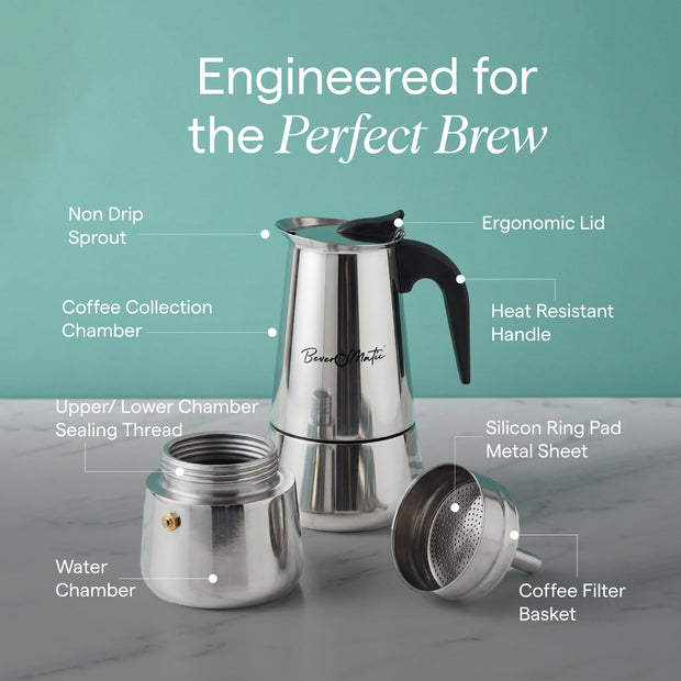 Beveromatic Stainless Steel Moka Pot