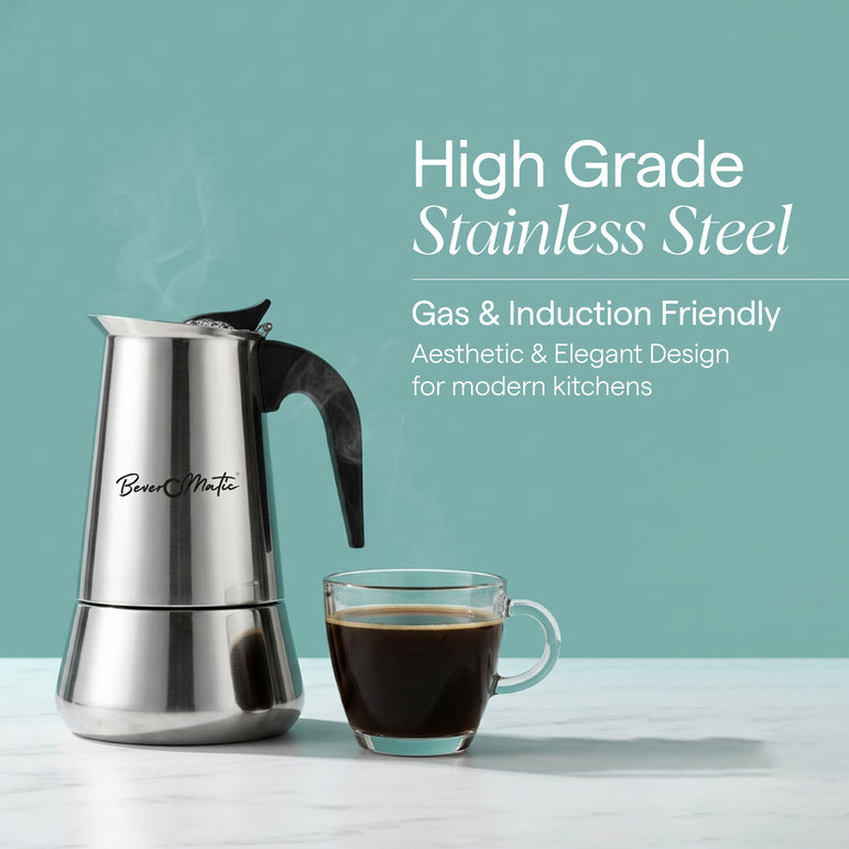 Beveromatic Stainless Steel Moka Pot