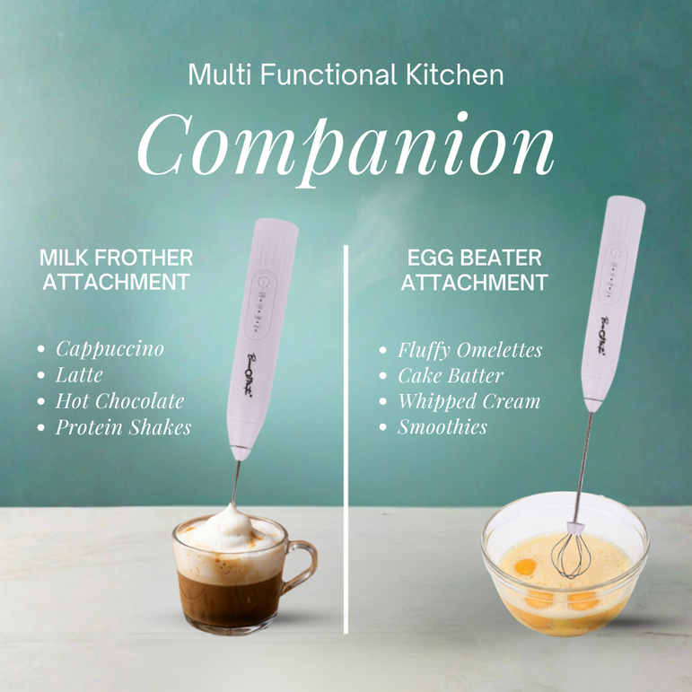 Beveromatic Milk Frother & Egg Beater (White)