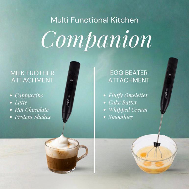 Beveromatic Milk Frother & Egg Beater (Black)