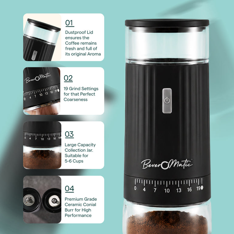 Beveromatic Rechargeable Electric Coffee Grinder