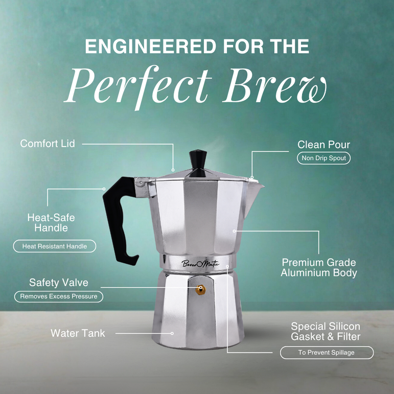 Beveromatic Moka Pot (Silver)