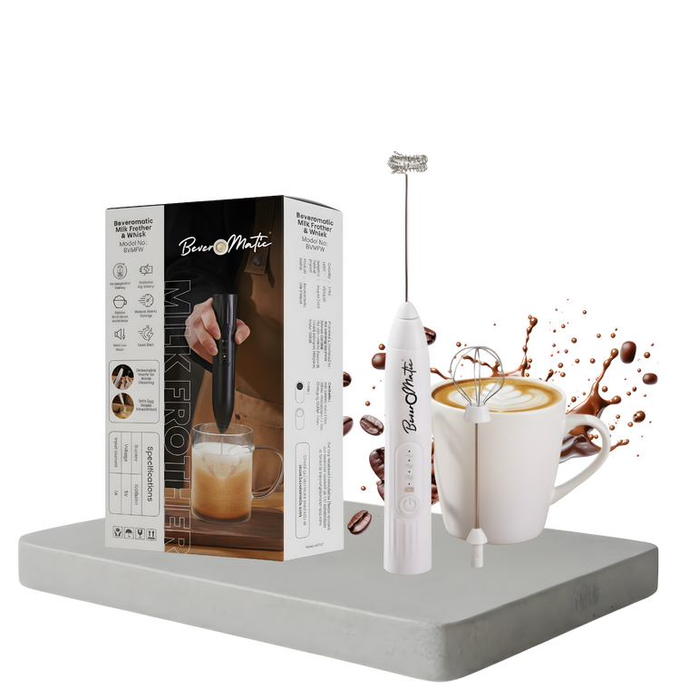 Beveromatic Milk Frother & Egg Beater (White)