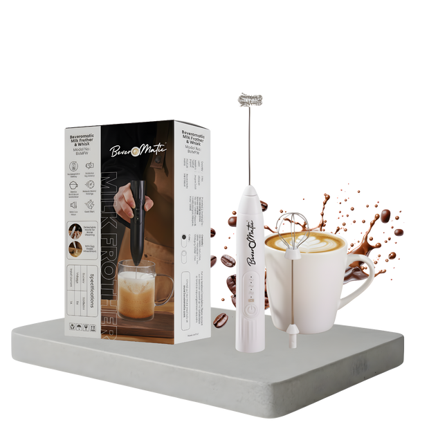 Beveromatic Milk Frother & Egg Beater (White)
