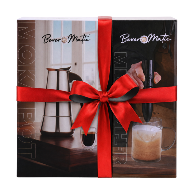 Beveromatic S.S Moka Pot and Milk Frother Bundle Pack