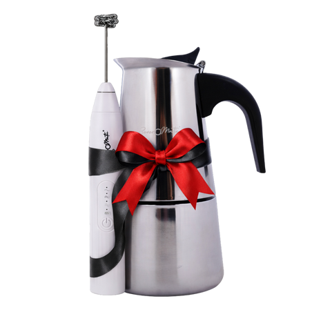 Beveromatic S.S Moka Pot and Milk Frother Bundle Pack
